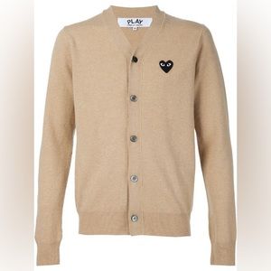 COMME DES GARCONS PLAY camel beige Knitted Cardigan size Medium